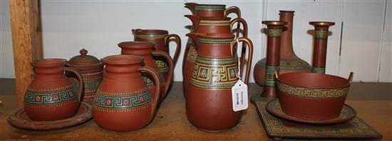 Watcombe terracotta greek key wares